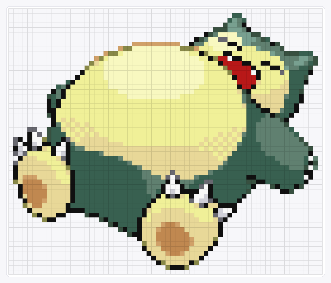 #143 Snorlax — 56×66 loom bead pattern chart