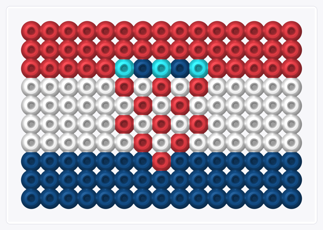 Croatia Mini Flag — Perler Bead Pattern — 10×15 perler bead pattern chart