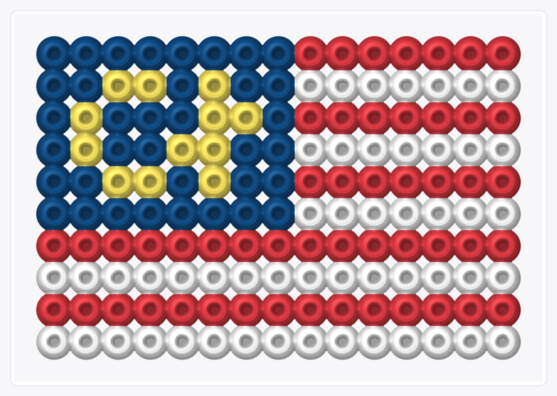 Malaysia Mini Flag — Perler Bead Pattern — 10×15 perler bead pattern chart