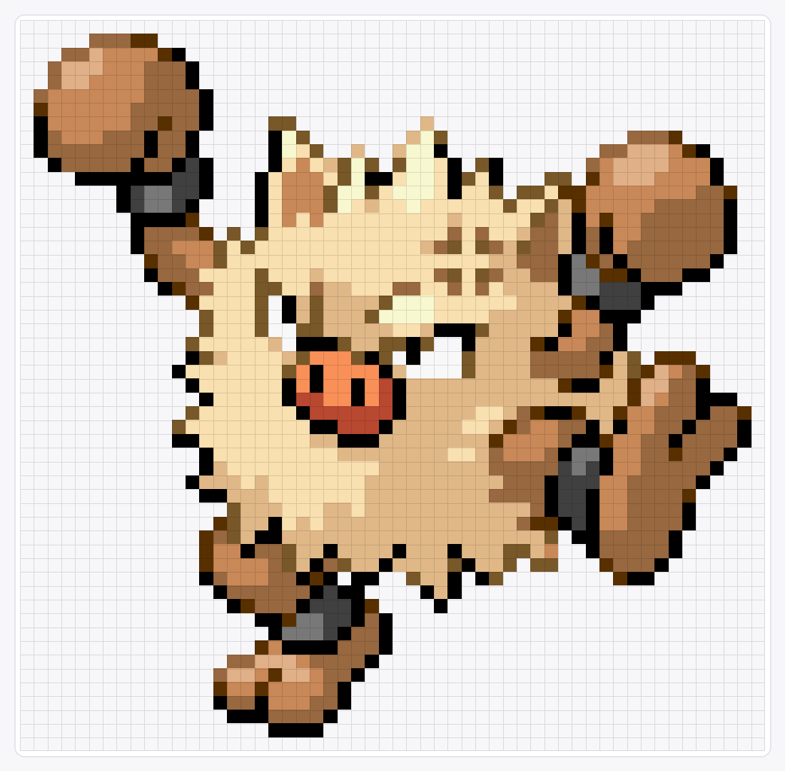 #057 Primeape — 53×54 loom bead pattern chart