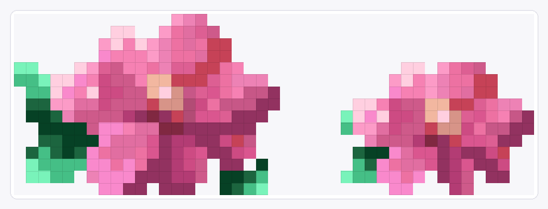Pink Cosmos Flower — Loom Beading Pattern — 15×43 loom bead pattern chart