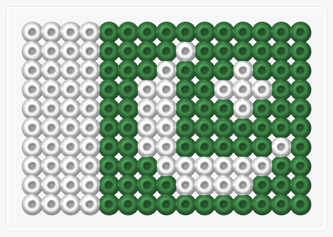 Pakistan Mini Flag — Perler Bead Pattern — 10×15 perler bead pattern chart