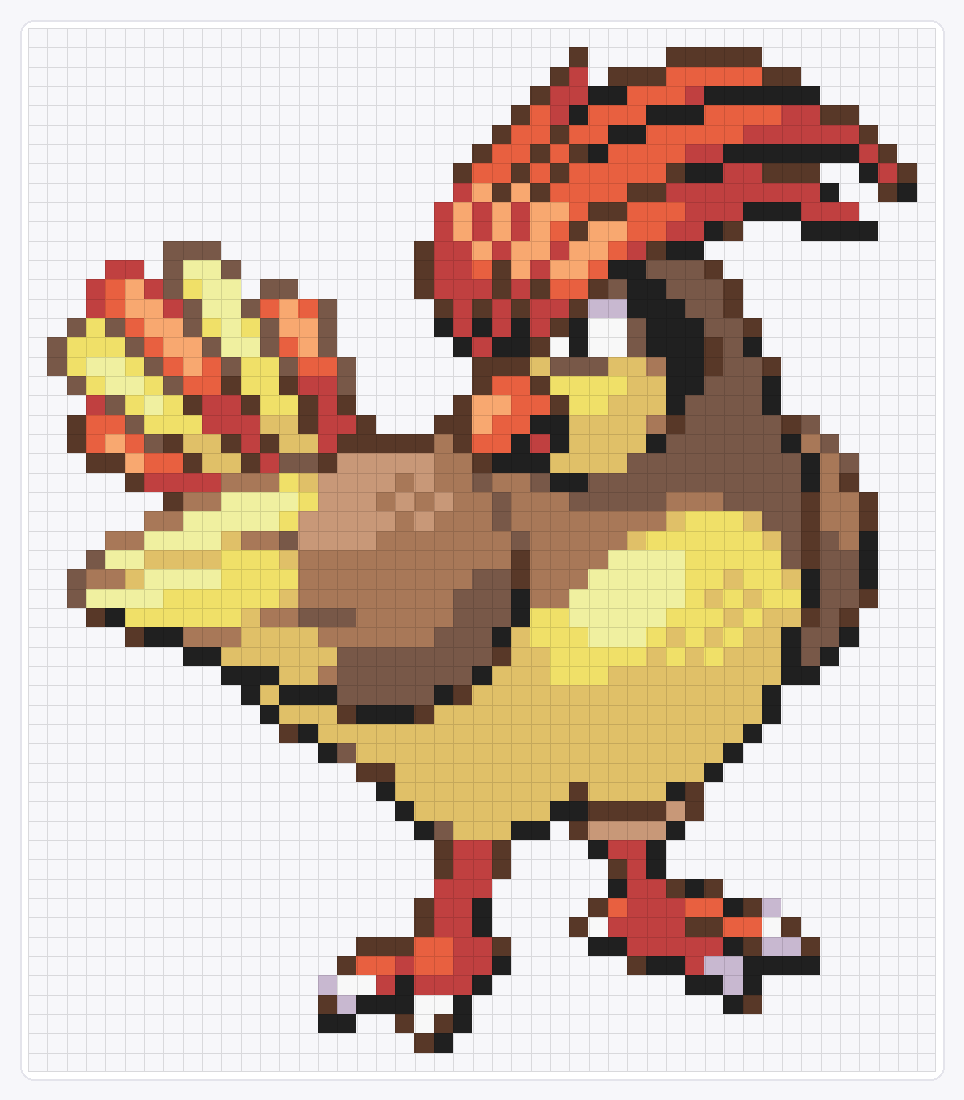 #017 Pidgeotto — 54×47 loom bead pattern chart