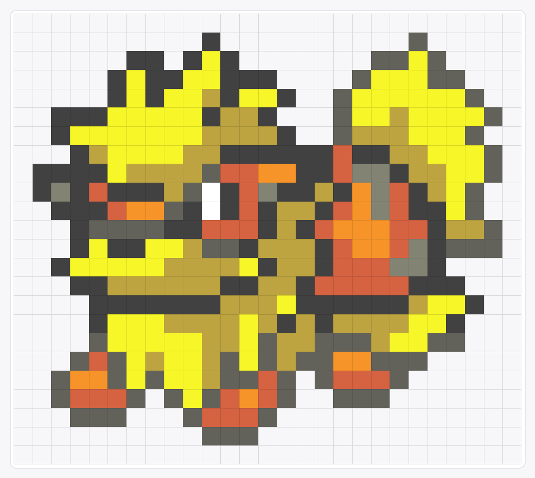 #059 Arcanine Icon — 24×27 loom bead pattern chart