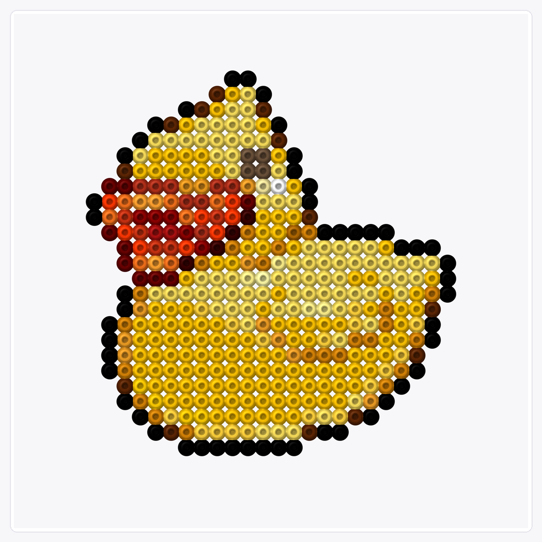 Rubber Duck — Perler Bead Pattern — 32×32 perler bead pattern chart