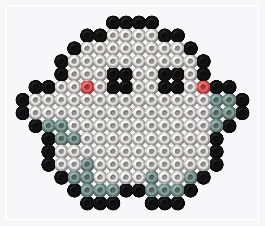 Cute Ghost 2 — Perler Bead Pattern — 15×18 perler bead pattern chart