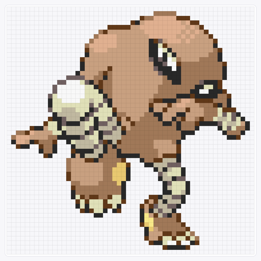 #106 Hitmonlee — 54×54 loom bead pattern chart