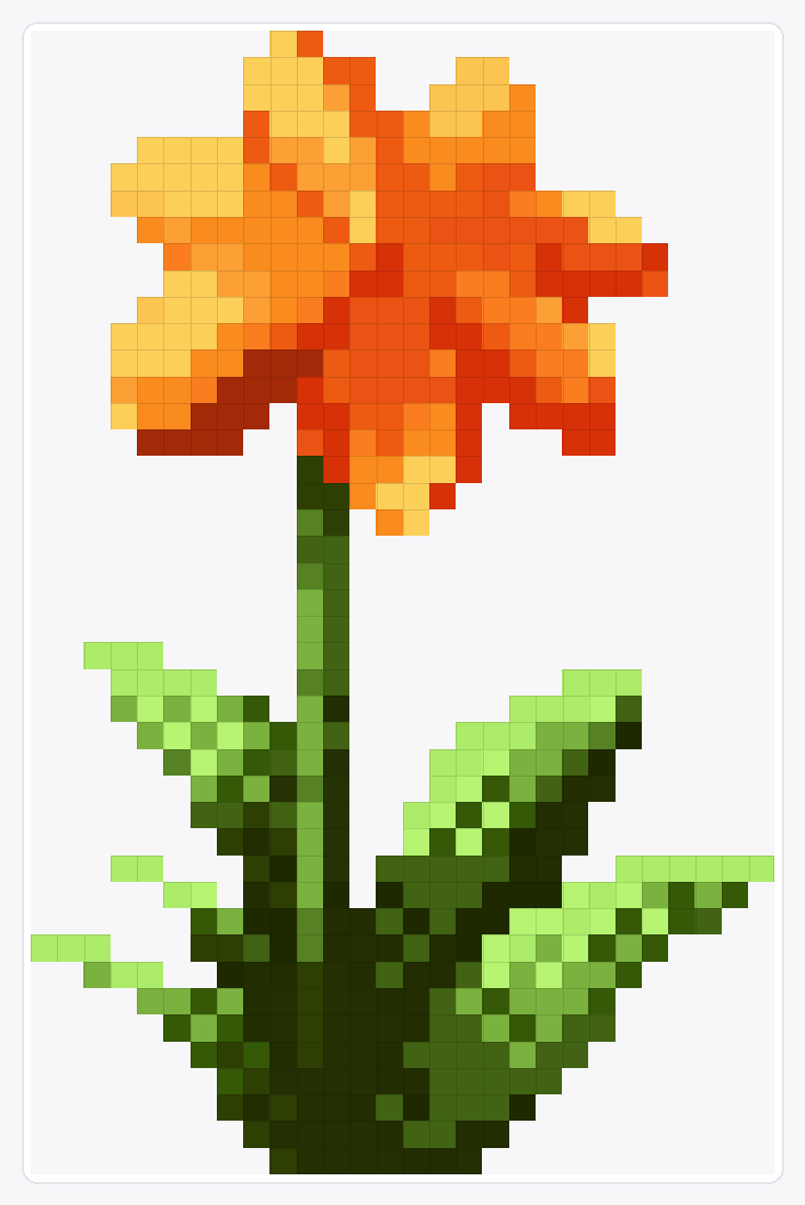 Orange Lily — Loom Beading Pattern — 43×28 loom bead pattern chart