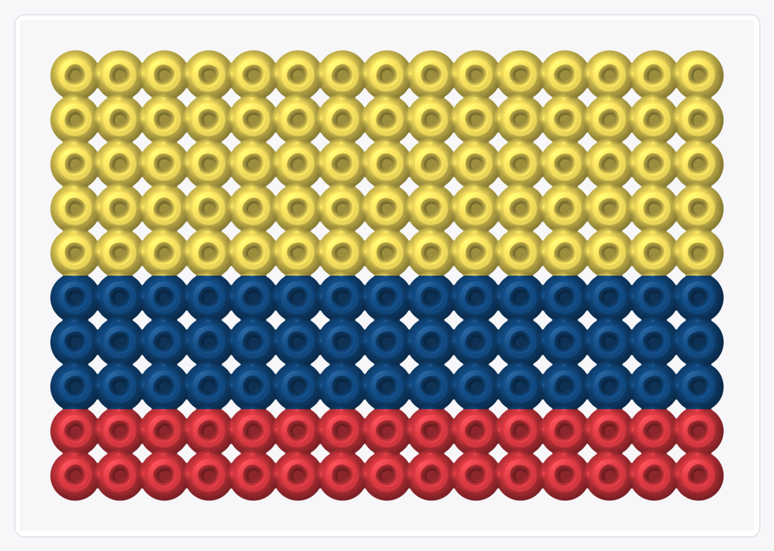 Colombia Mini Flag — Perler Bead Pattern — 10×15 perler bead pattern chart