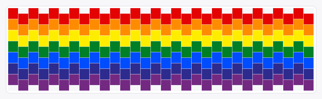 Rainbow Gradient — Kandi Cuff Pattern — 7×30 peyote bead pattern chart