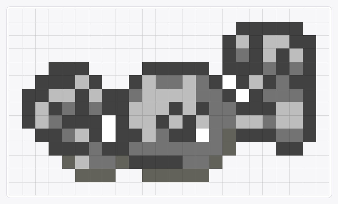 #074 Geodude Icon — 14×24 loom bead pattern chart