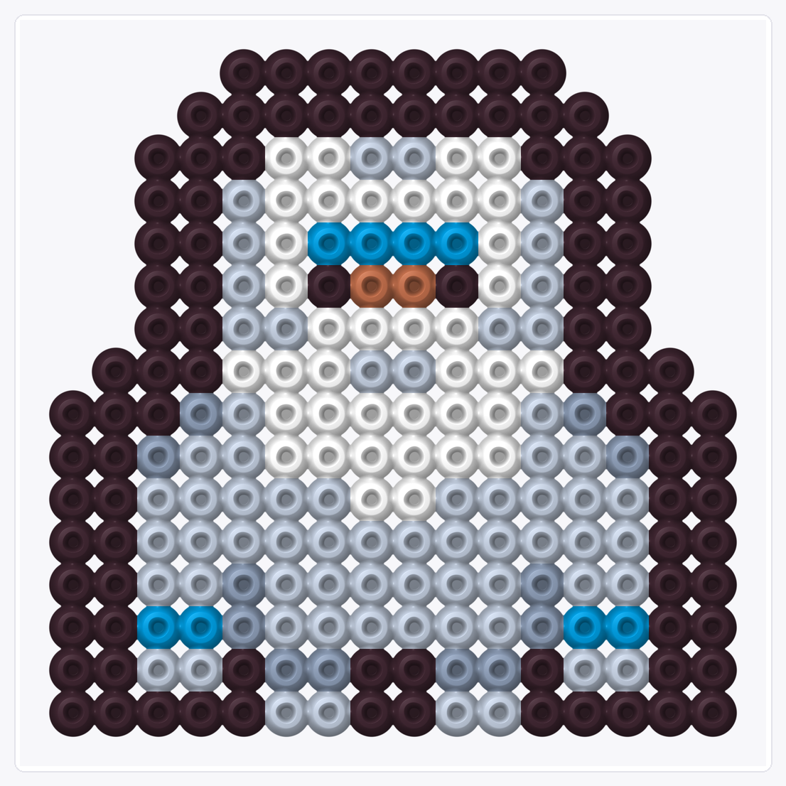 Yeti — Perler Bead Pattern — 16×16 perler bead pattern chart