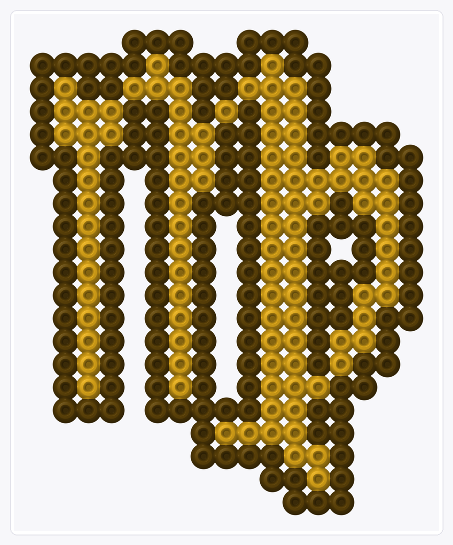Virgo Zodiac Sign — Perler Bead Pattern — 21×17 perler bead pattern chart
