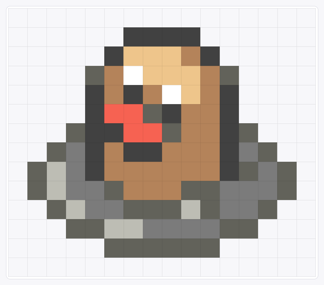 #050 Diglett Icon — 14×16 loom bead pattern chart