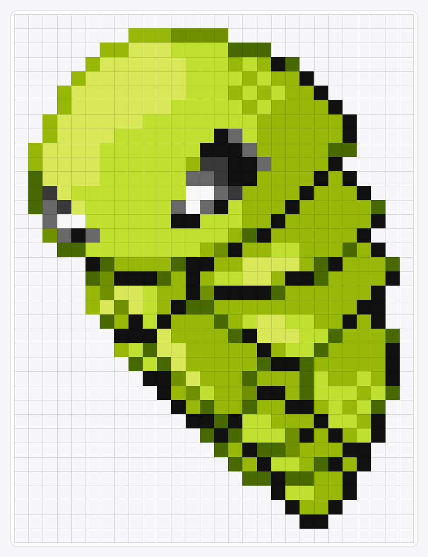 #014 Kakuna Shiny — 37×28 loom bead pattern chart