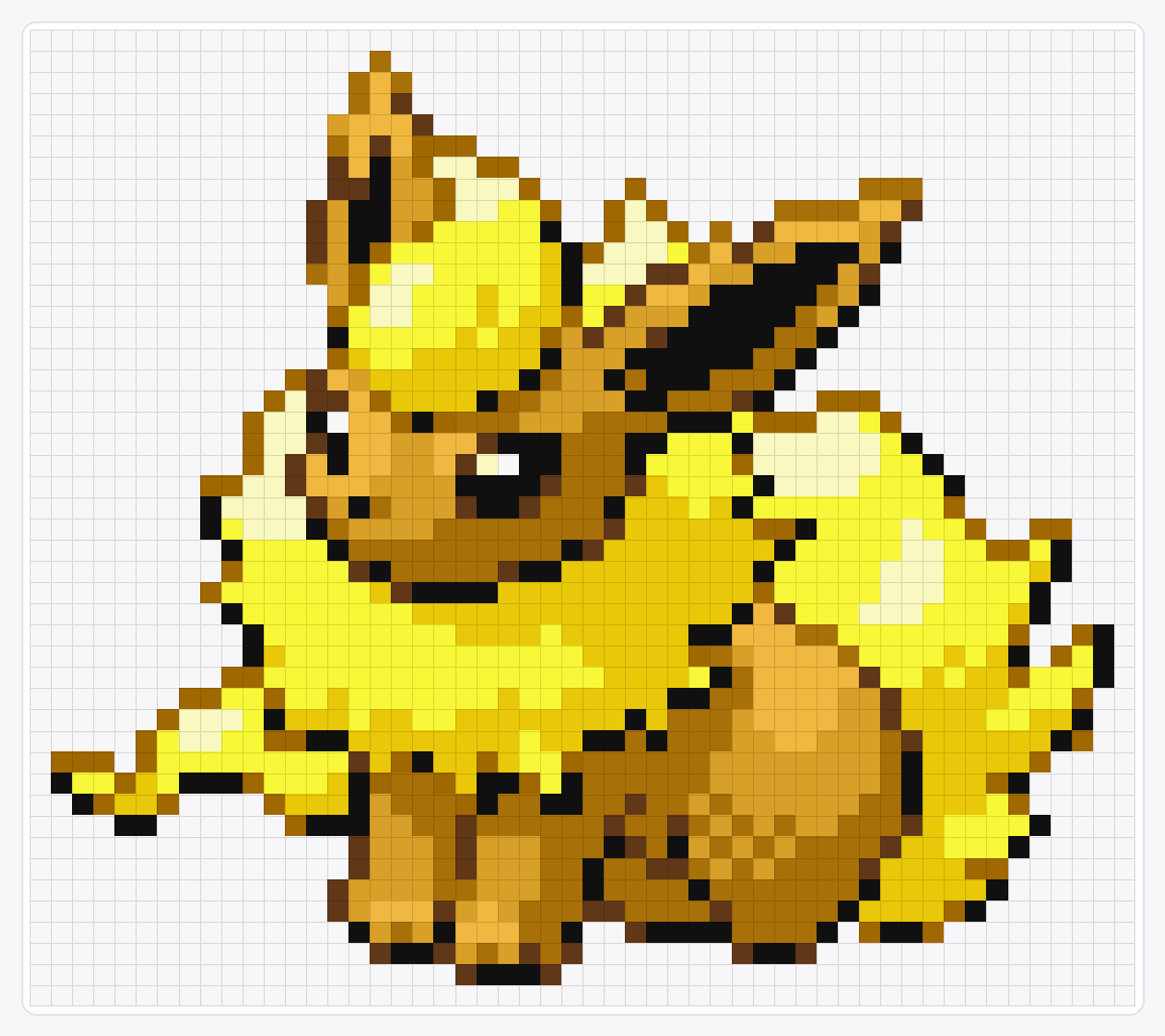 #136 Flareon Shiny — 46×52 loom bead pattern chart