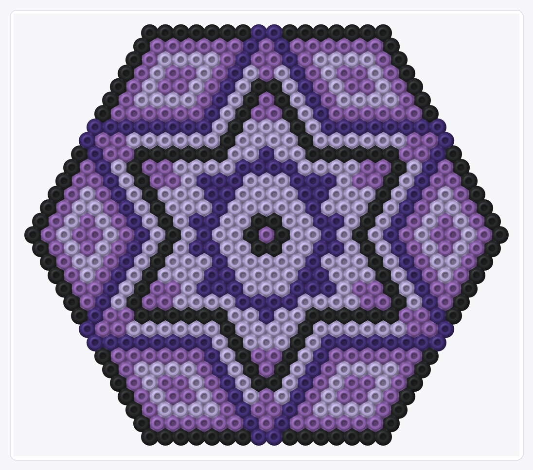 Hexagon Pattern — 16×90 perler bead pattern chart