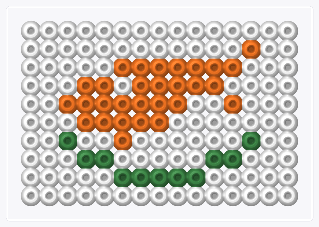 Cyprus Mini Flag — Perler Bead Pattern — 10×15 perler bead pattern chart