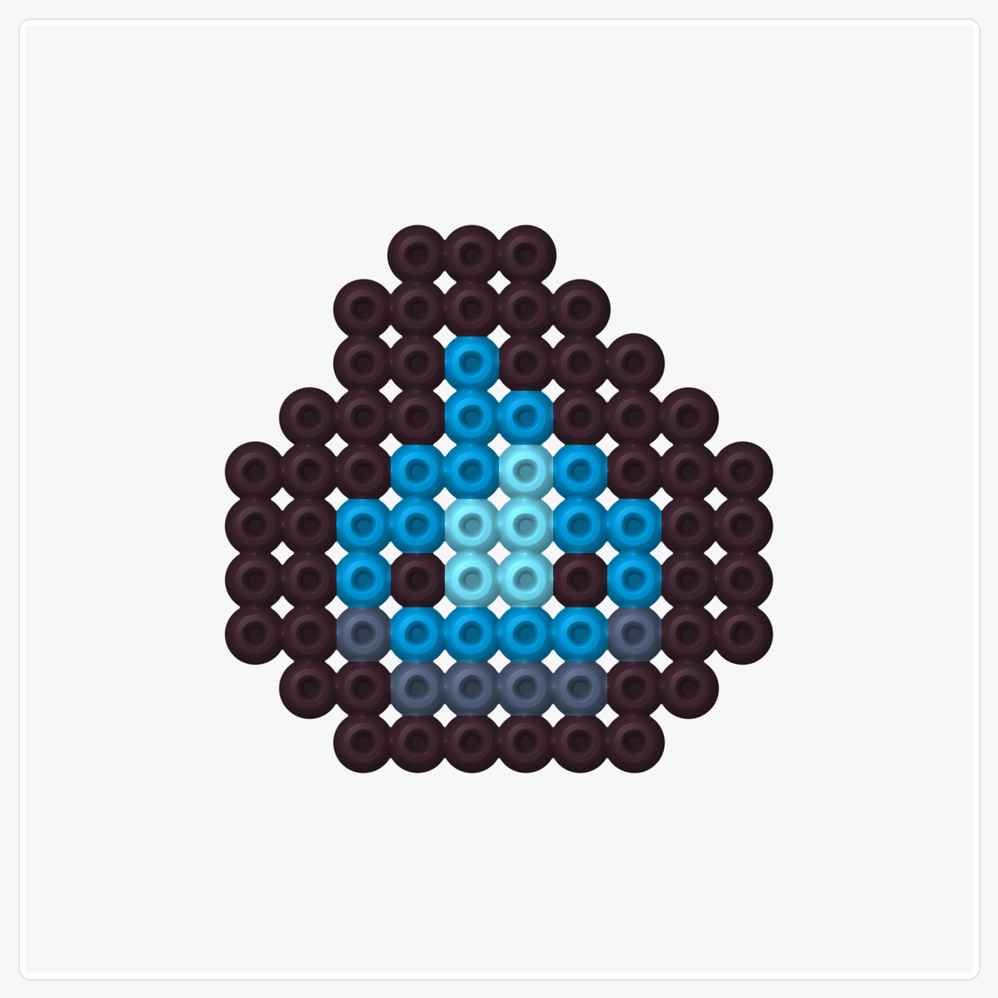 Water Droplet — Perler Bead Pattern — 16×16 perler bead pattern chart