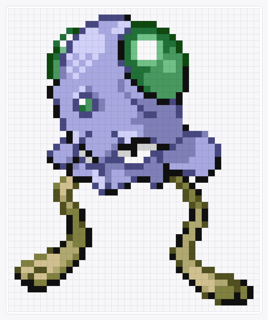 #072 Tentacool Shiny — 47×39 loom bead pattern chart