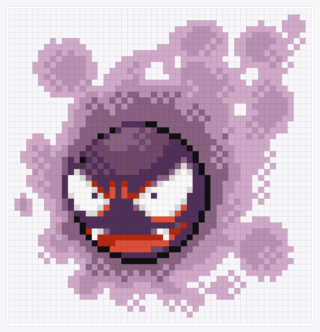 #092 Gastly — 53×51 loom bead pattern chart