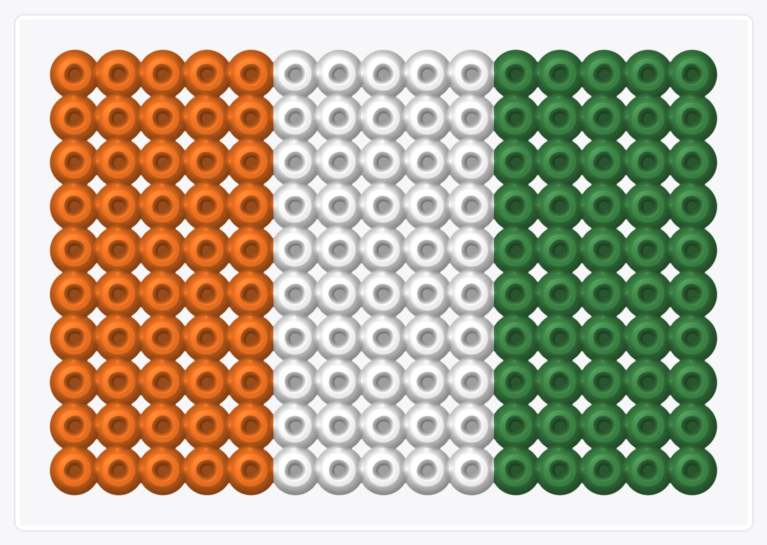 Ivory Coast Mini Flag — Perler Bead Pattern — 10×15 perler bead pattern chart