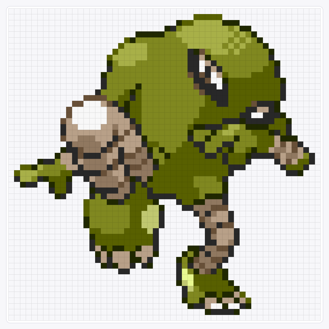 #106 Hitmonlee Shiny — 54×54 loom bead pattern chart
