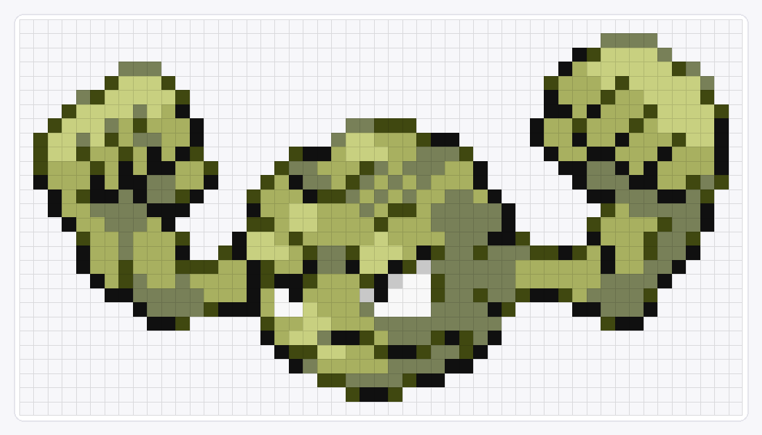 #074 Geodude — 28×51 loom bead pattern chart