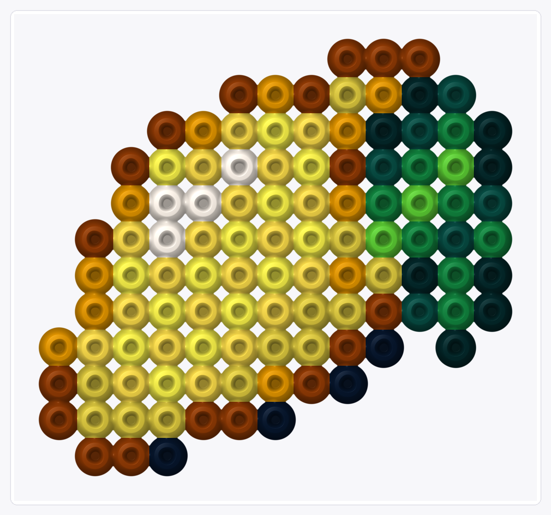 8-Bit Lemon — Perler Bead Pattern — 12×13 perler bead pattern chart
