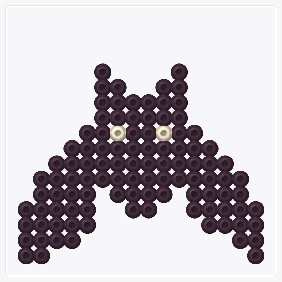 Hanging Bat — Perler Bead Pattern — 16×16 perler bead pattern chart