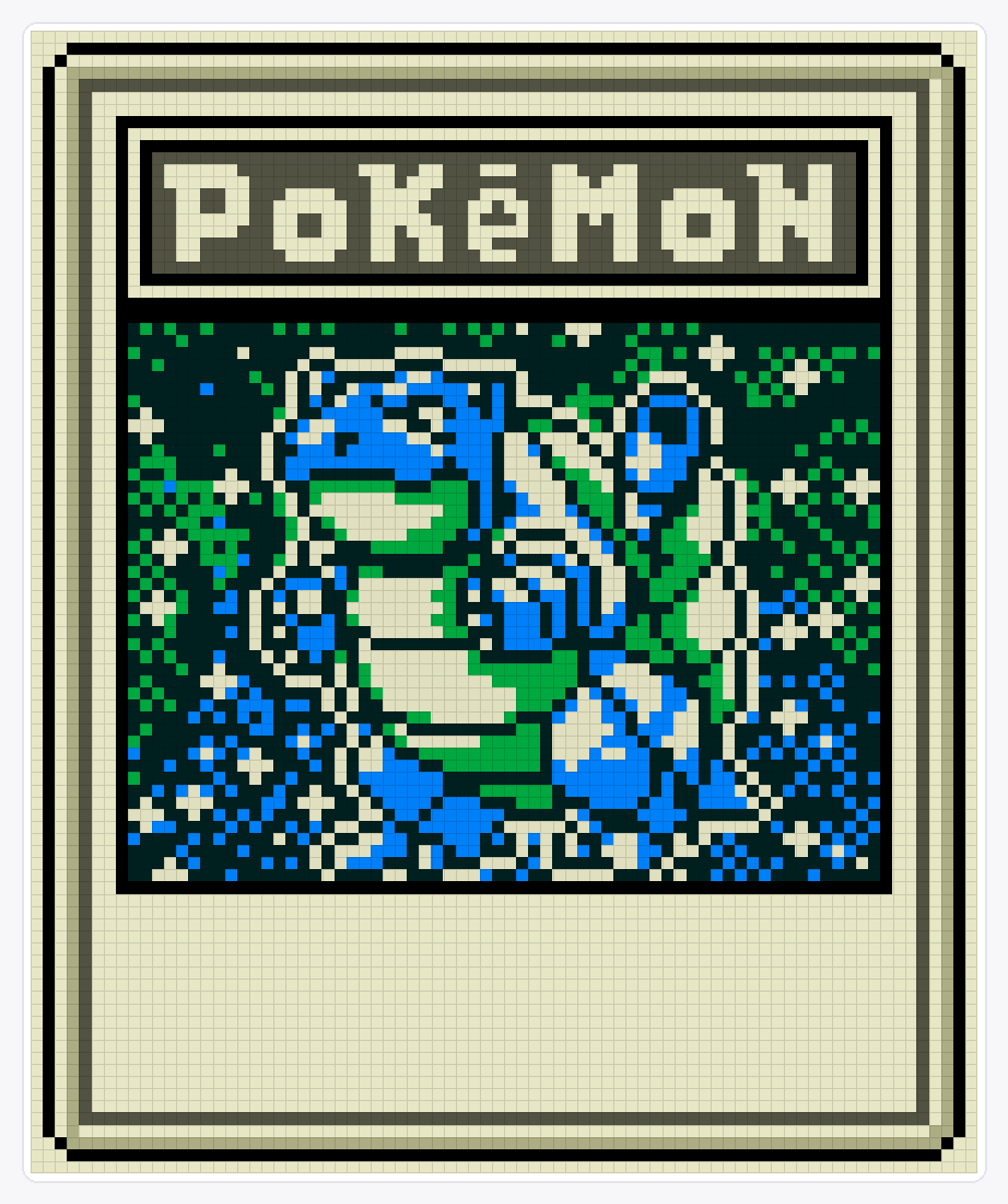 #009 Blastoise TCG — 94×78 loom bead pattern chart