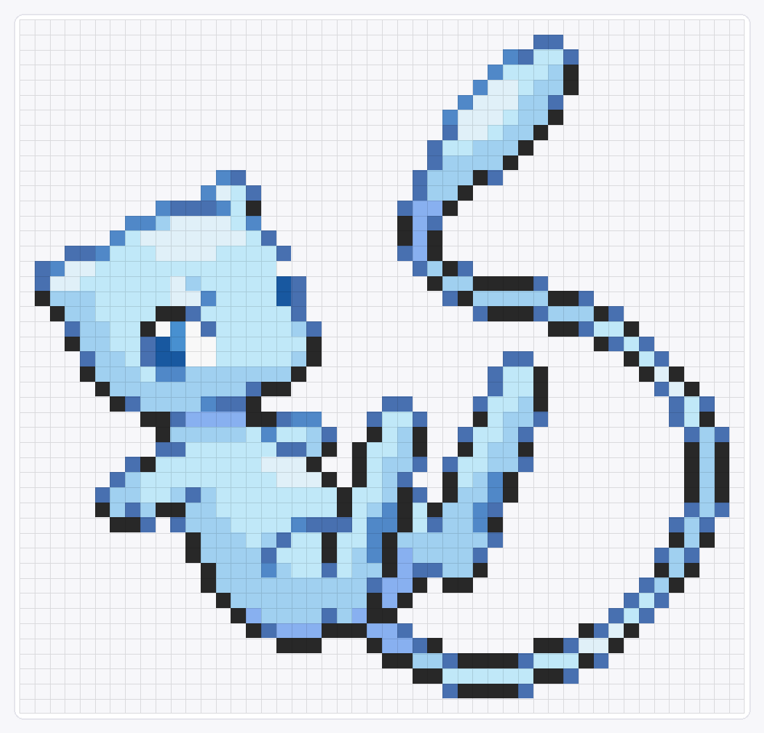 #151 Mew Shiny — 46×48 loom bead pattern chart