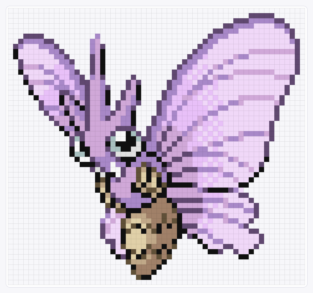 #049 Venomoth — 54×58 loom bead pattern chart