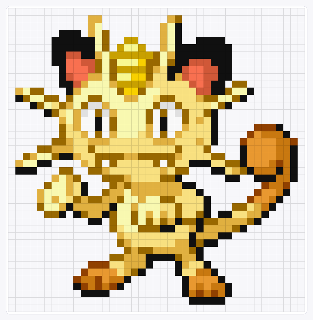 #052 Meowth — 42×41 loom bead pattern chart