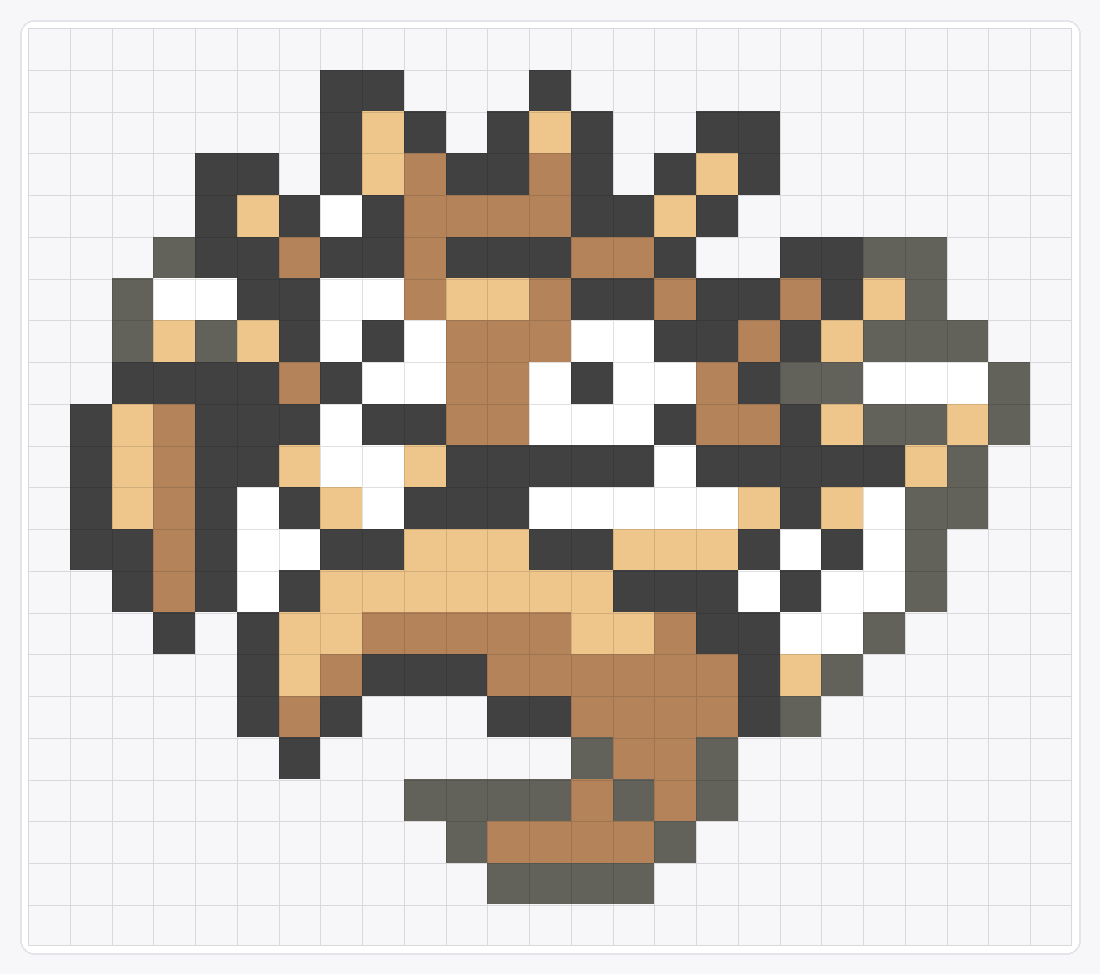 #099 Kingler Icon — 22×25 loom bead pattern chart