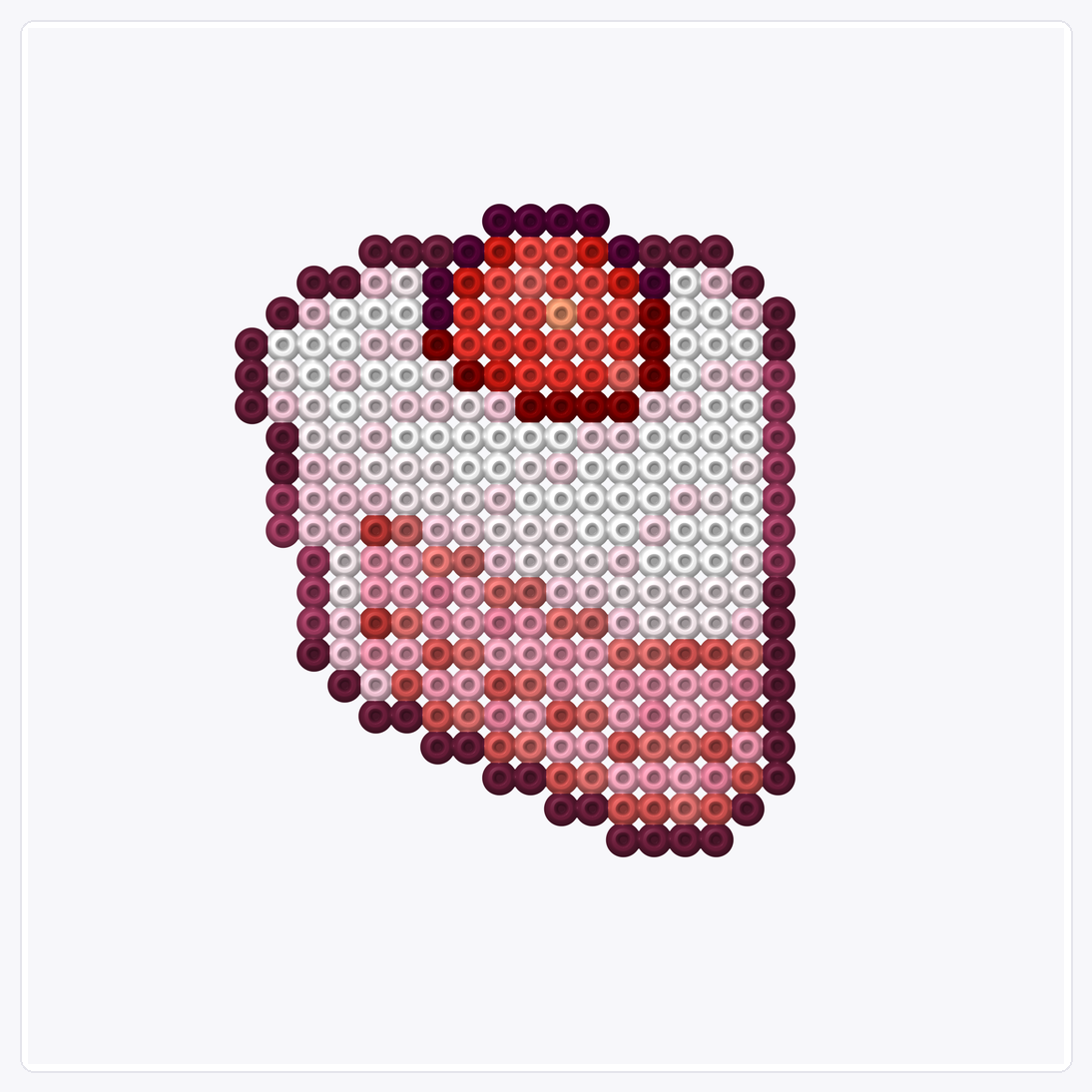 Strawberry Cake — Perler Bead Pattern — 32×32 perler bead pattern chart