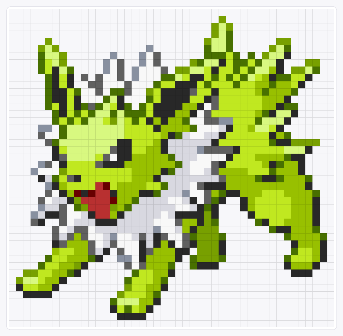 #135 Jolteon Shiny — 44×45 loom bead pattern chart