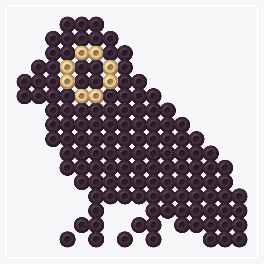 Crow — Perler Bead Pattern — 16×16 perler bead pattern chart