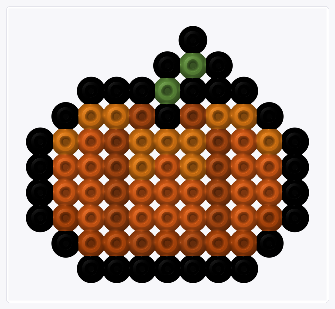 Halloween Pumpkin — Perler Bead Pattern — 9×11 perler bead pattern chart