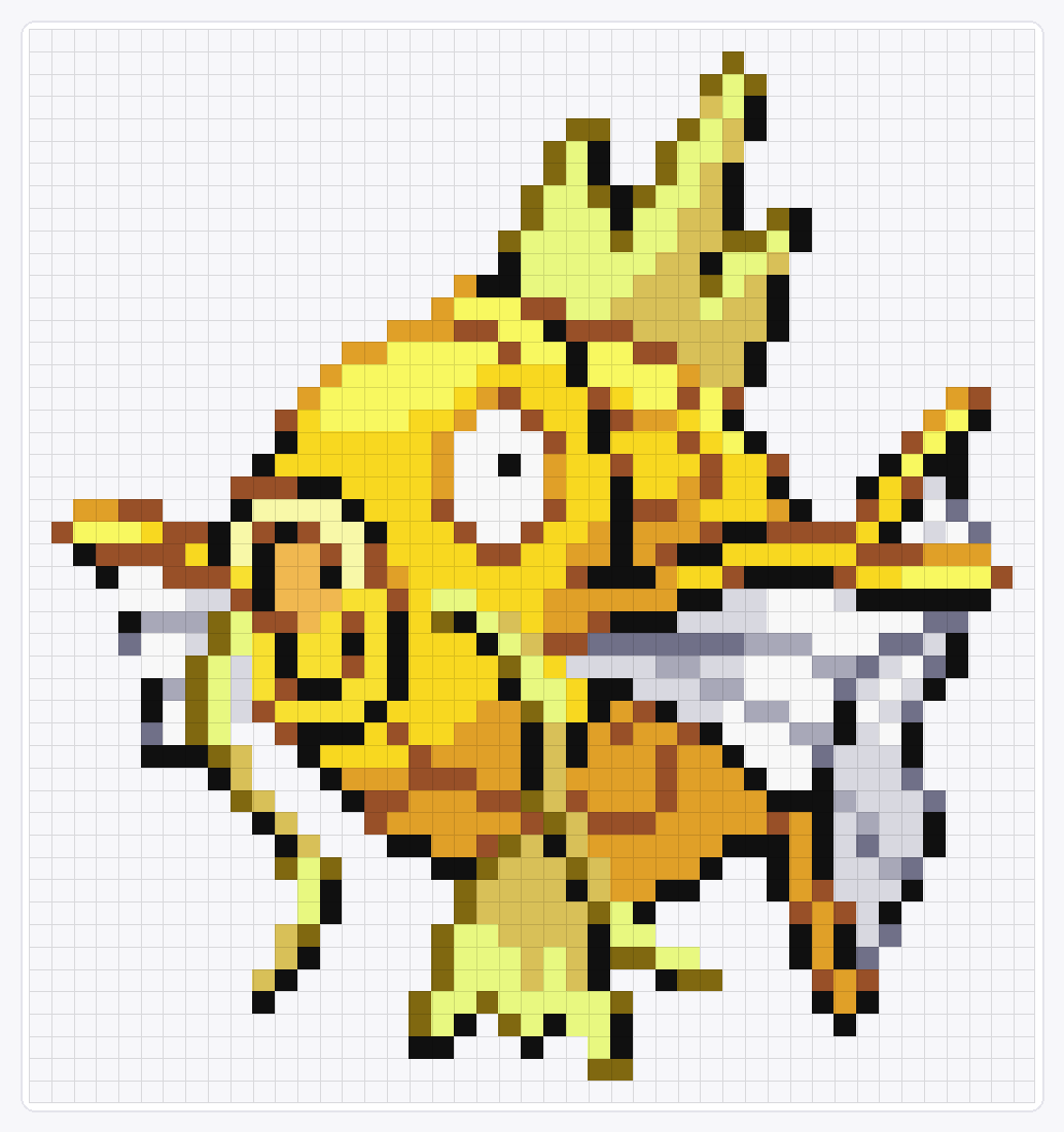 #129 Magikarp Shiny — 48×45 loom bead pattern chart