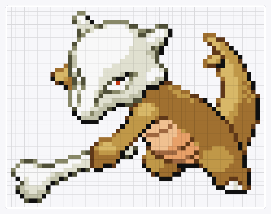 #105 Marowak — 46×59 loom bead pattern chart