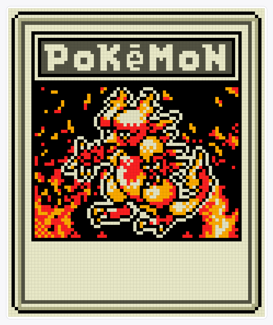 #126 Magmar TCG — 94×78 loom bead pattern chart