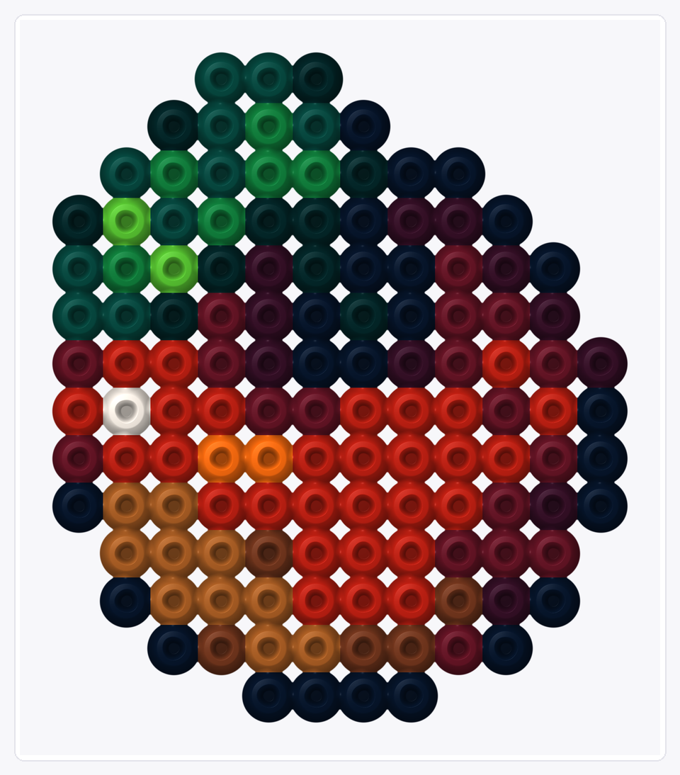 Red Apple — Perler Bead Pattern — 14×12 perler bead pattern chart