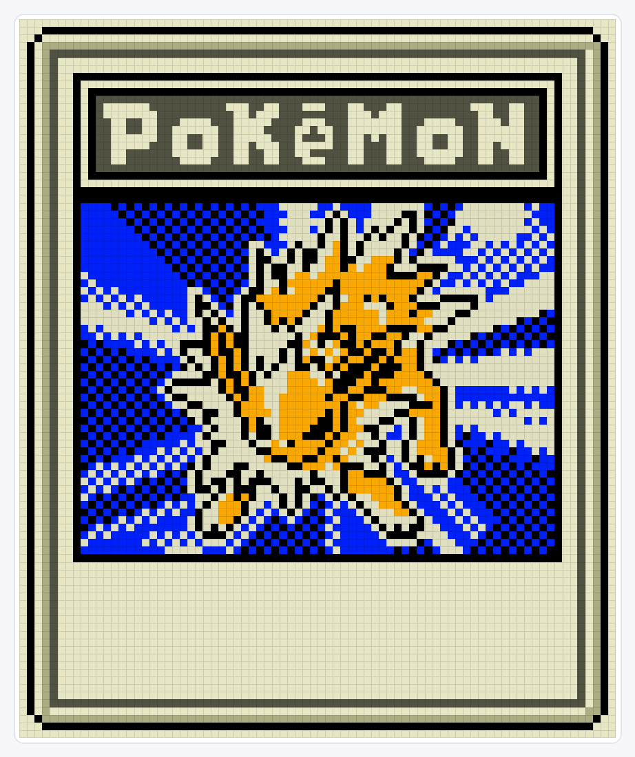 #135 Jolteon TCG — 94×78 loom bead pattern chart