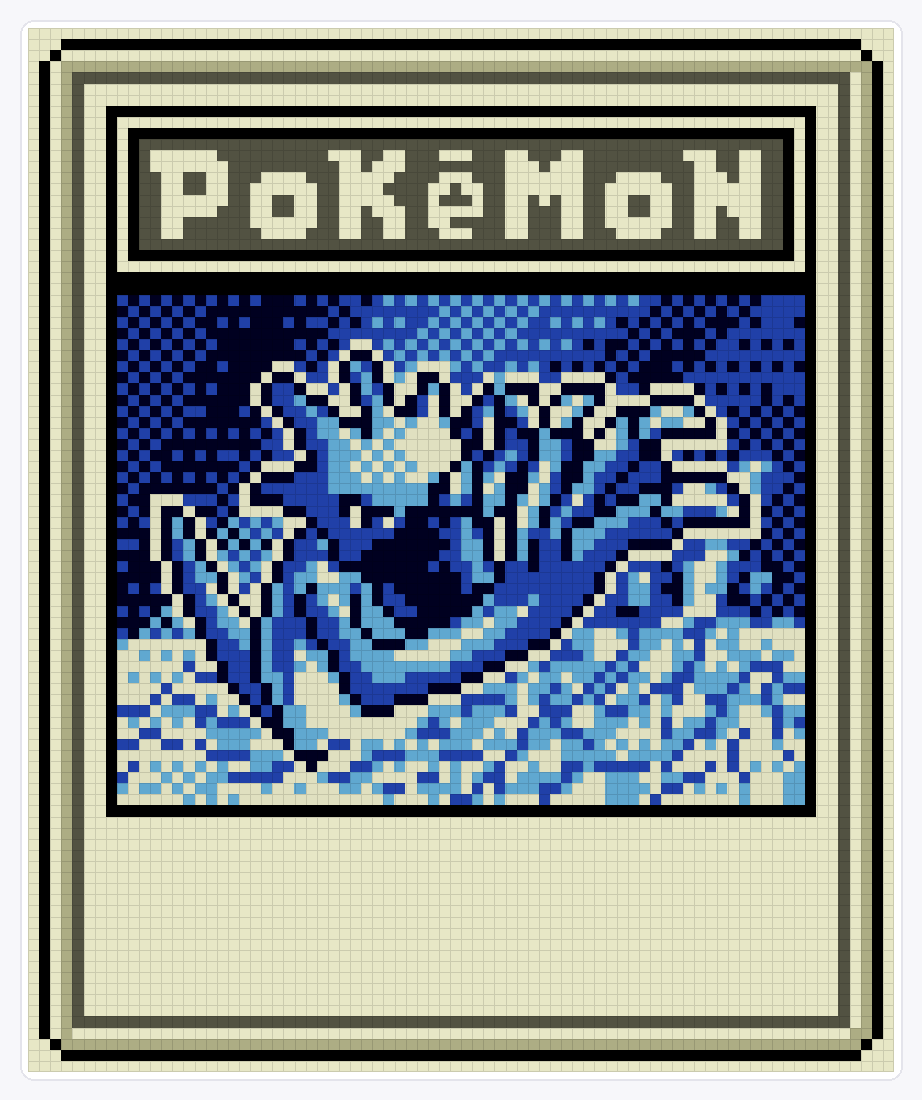 #055 Golduck TCG — 94×78 loom bead pattern chart