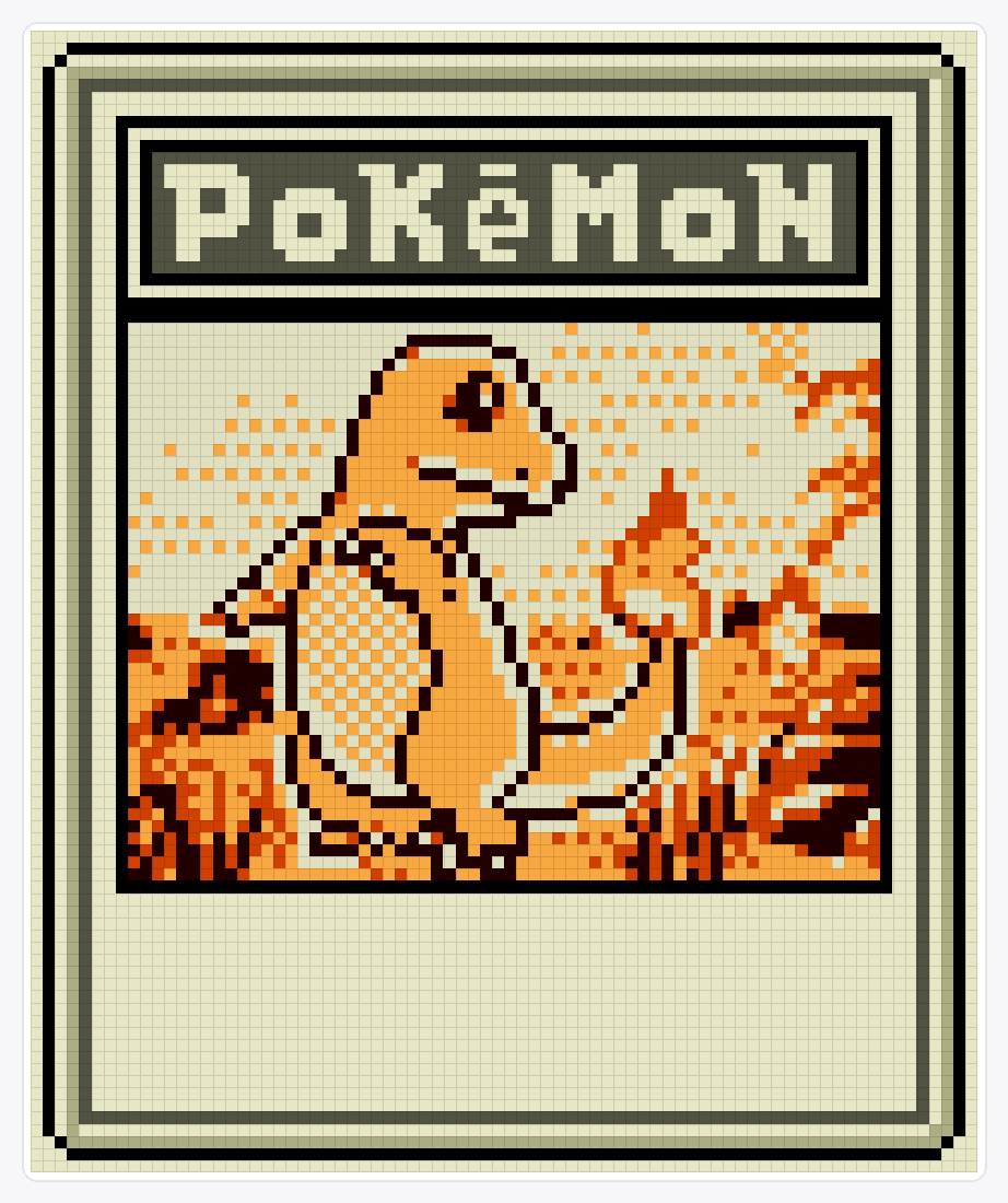 #004 Charmander TCG — 94×78 loom bead pattern chart