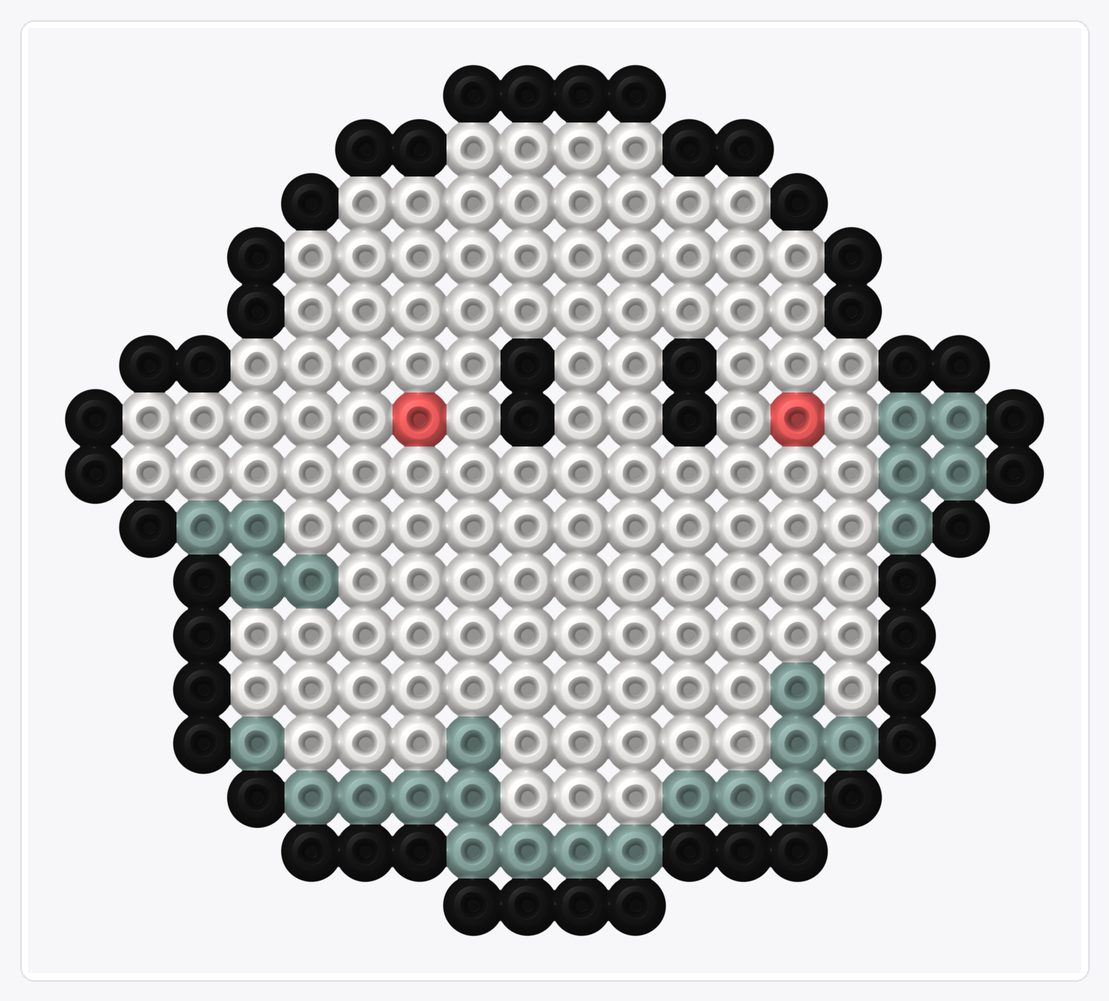 Cute Ghost — Perler Bead Pattern — 16×18 perler bead pattern chart