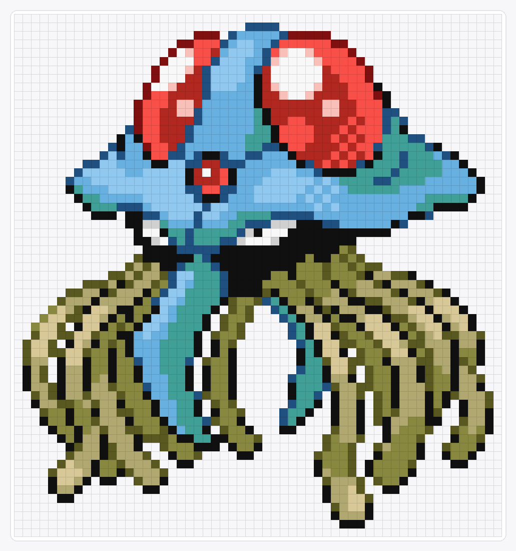 #073 Tentacruel — 61×57 loom bead pattern chart