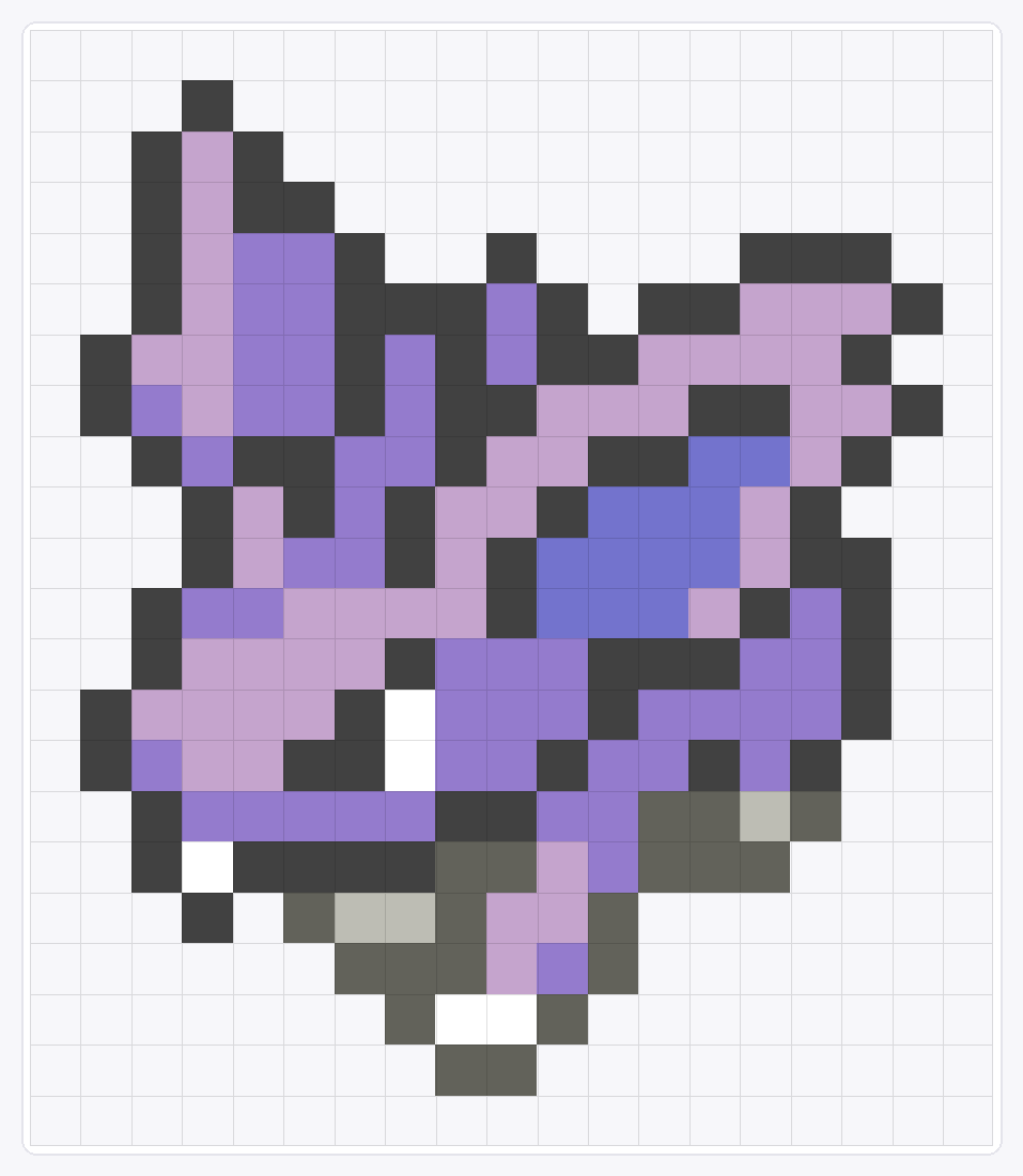 #032 Nidoran-M Icon — 22×19 loom bead pattern chart