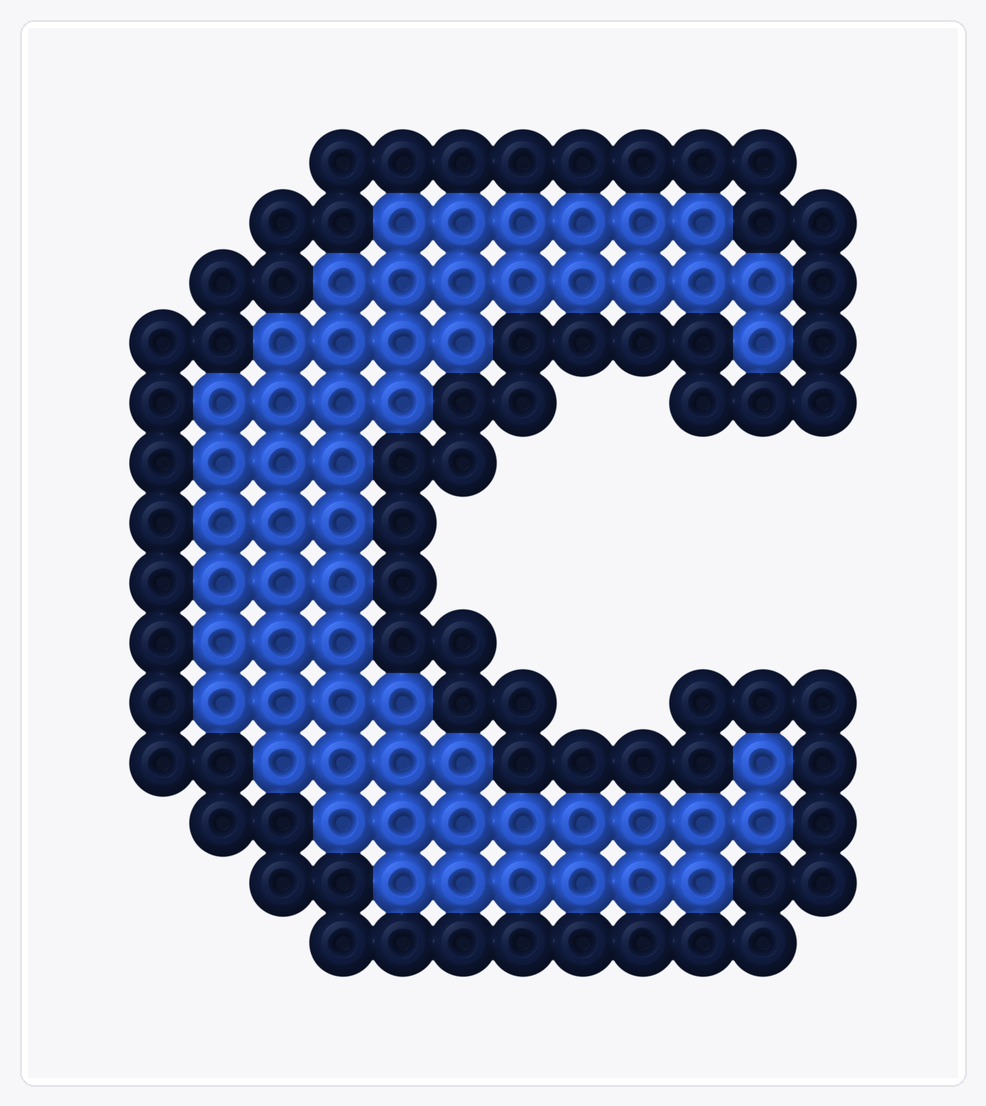 Letter C — Perler Bead Pattern — 16×14 perler bead pattern chart